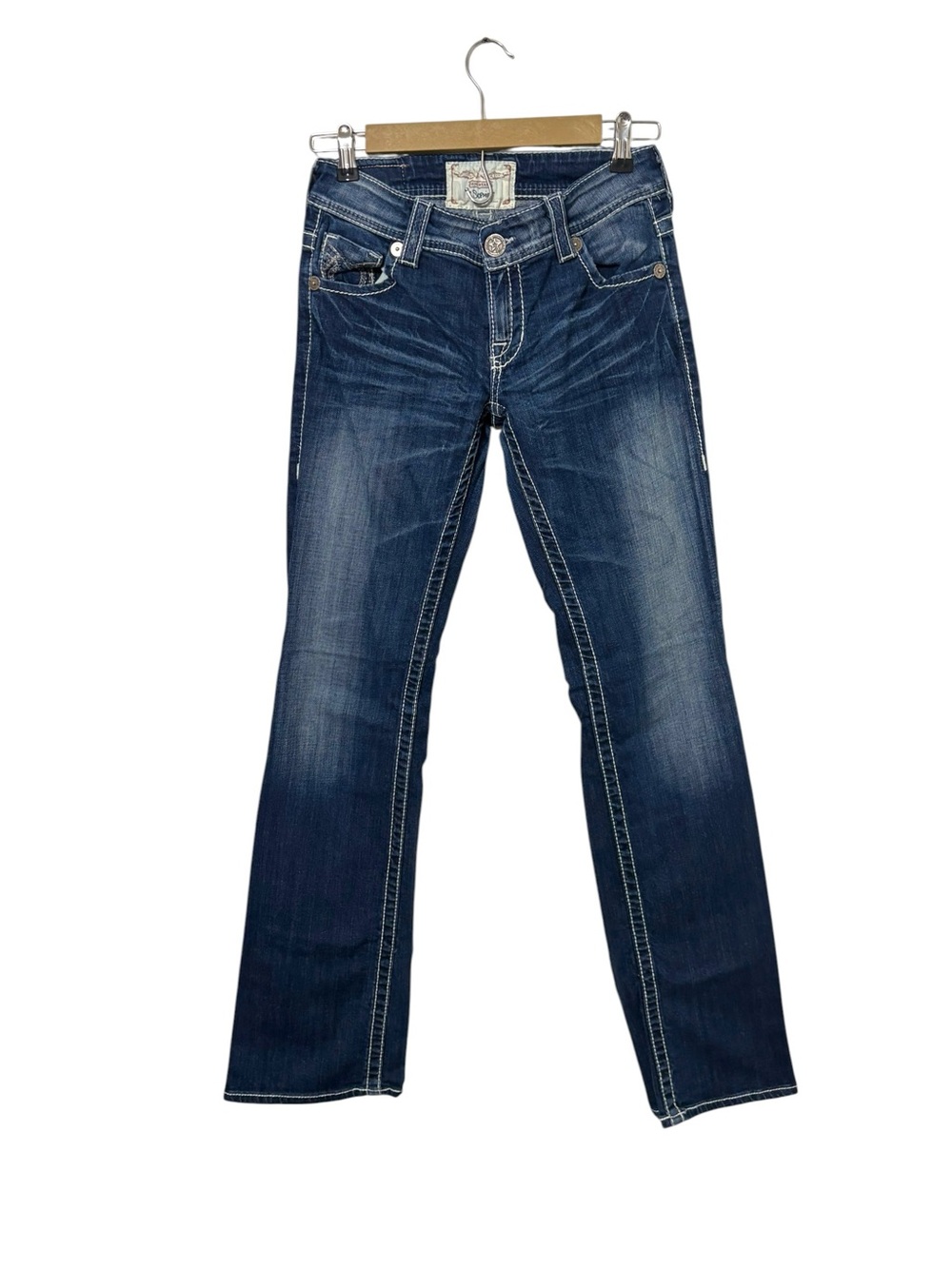 Big Star Sophie Size 27 Long Dark Wash Bootcut Jeans Western Country Denim